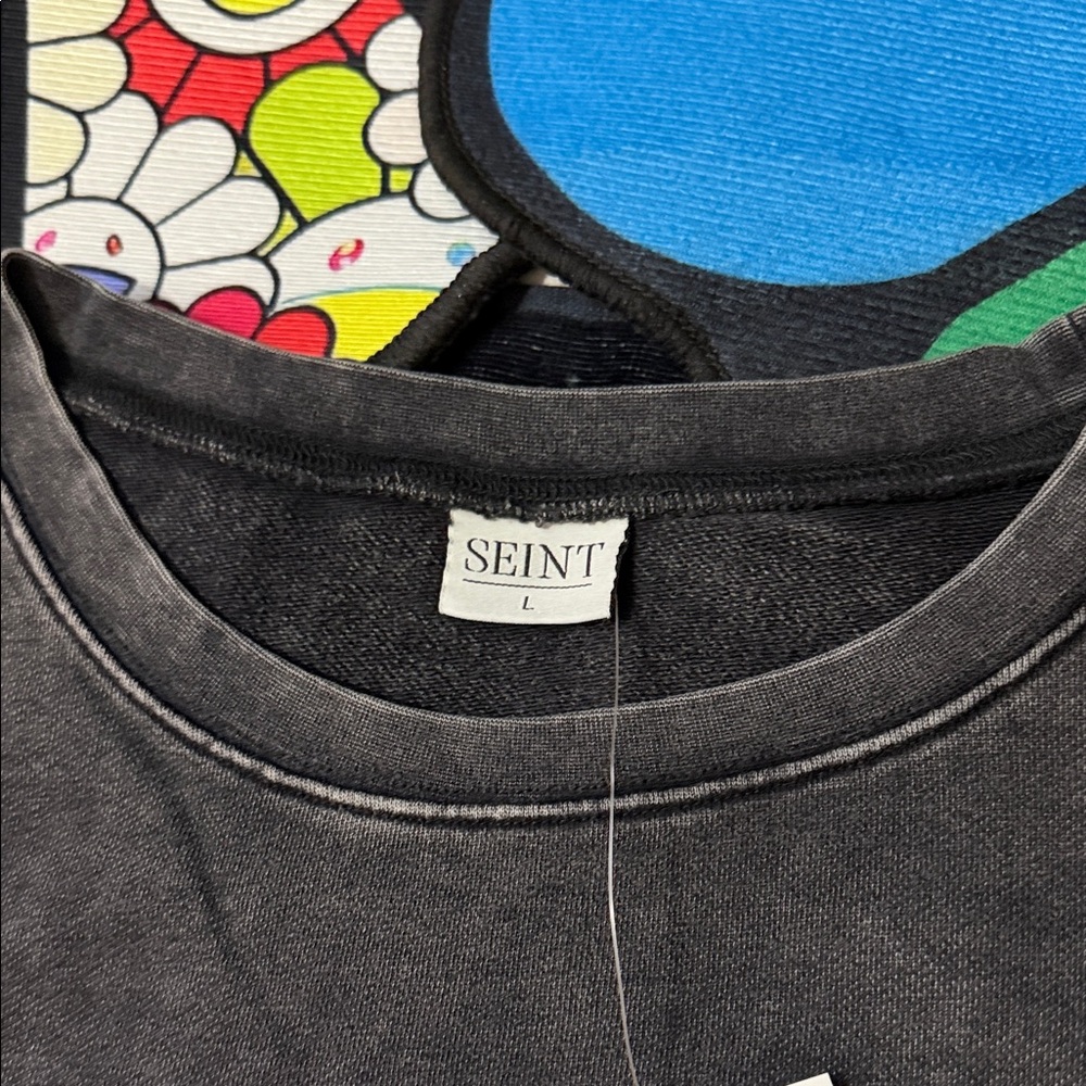 Seint Beauty Cropped Acid Wash Crewneck - Picture 6 of 13